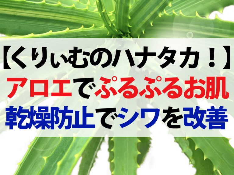 【ハナタカ優越館】アロエの保湿力でお肌ぷるぷる！乾燥を防いでシワ改善に効果的