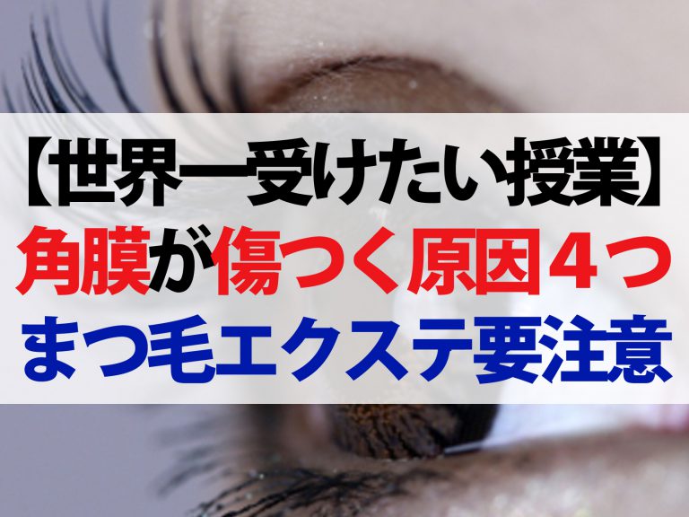 【世界一受けたい授業】傷ついた角膜の修復法！マツエクする人はまつ毛ダニに注意