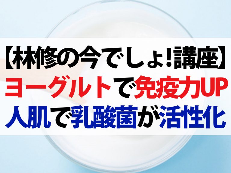 【林修の今でしょ講座】ヨーグルトの乳酸菌パワーで免疫力UP｜レンジで人肌に温める