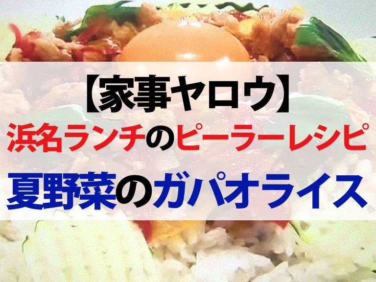 【家事ヤロウ】浜名ランチのピーラーレシピ｜夏野菜のガパオライス＆とうもろこしの冷製茶碗蒸し