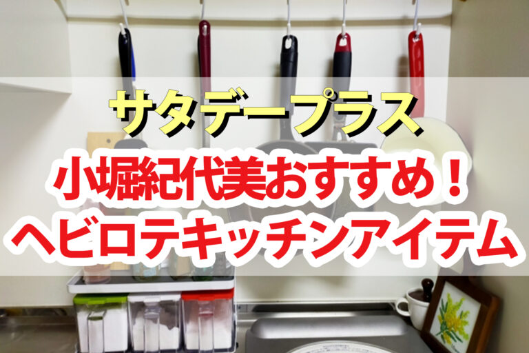 【サタプラ】小堀紀代美ヘビロテアイテムランキングBEST7｜予約の取れない人気料理講師おすすめ