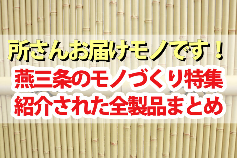 【所さんお届けモノです】燕三条特集で紹介された調理器具・家電・レストラン