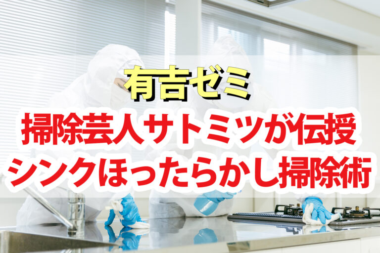 【有吉ゼミ】掃除芸人サトミツのシンクほったらかし掃除術｜水垢落とし泡洗剤 カーペットクリーナー 壁面収納 掃除グッズ