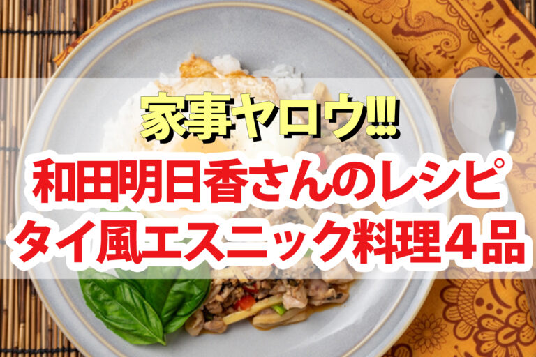 【家事ヤロウ】和田明日香さんのタイ風おかずエスニック料理4品まとめ