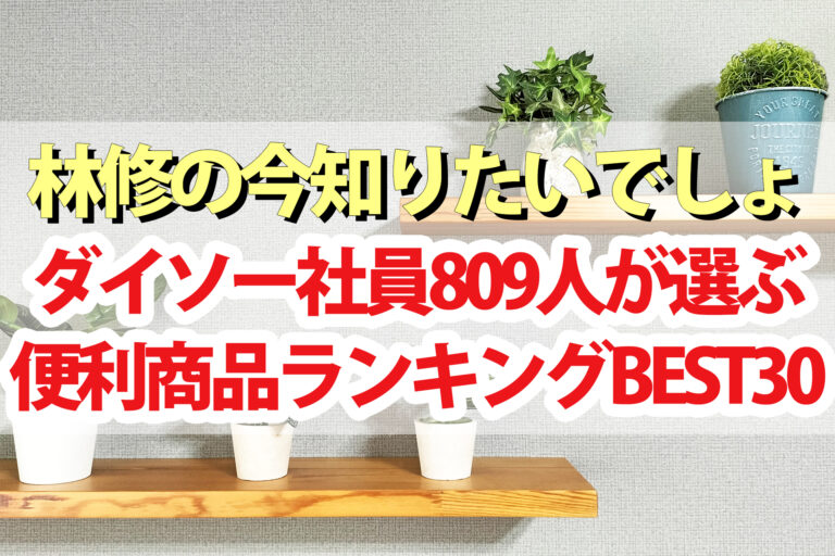 【林修の今知りたいでしょ】ダイソー人気商品ランキング2022ベスト30