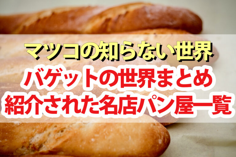 【マツコの知らない世界】バゲットの世界まとめ！番組で紹介されたパン屋一覧