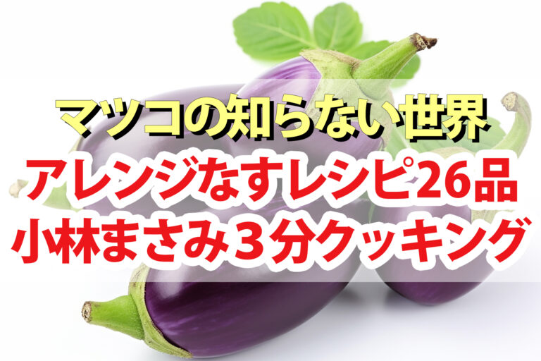 【マツコの知らない世界】なすアレンジレシピまとめ！小林まさみ簡単ナス料理