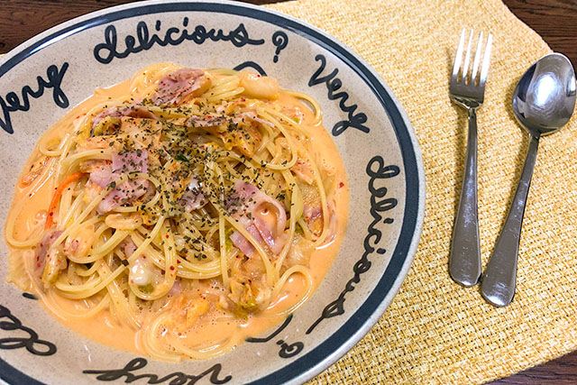 【きょうの料理】豚キムチクリームパスタのレシピ 真飛聖さん直伝