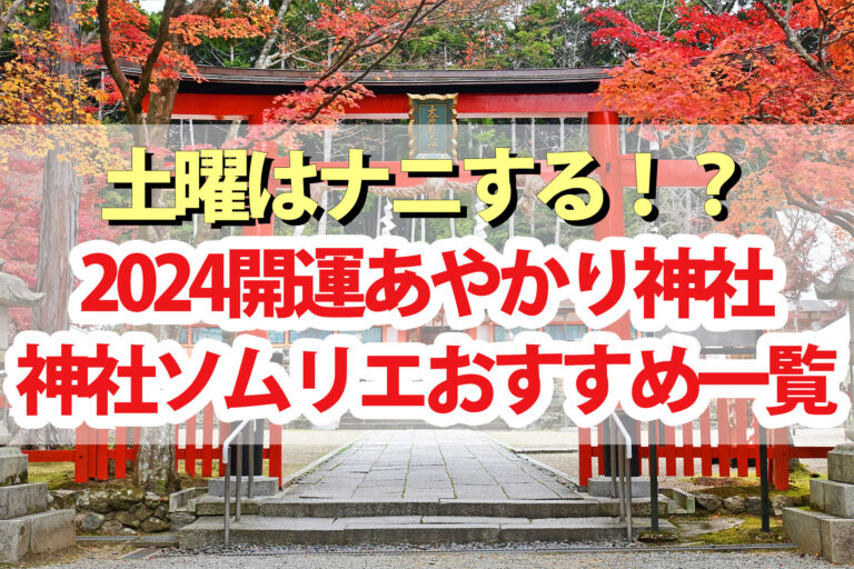 【土曜は何する】開運あやかり神社一覧2024神社ソムリエおすすめ最強神社