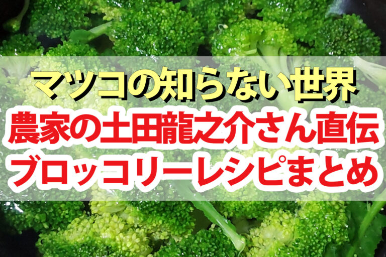 【マツコの知らない世界】ブロッコリーレシピまとめ 現役農家の土田龍之介さんが教える最強ブロッコリー料理