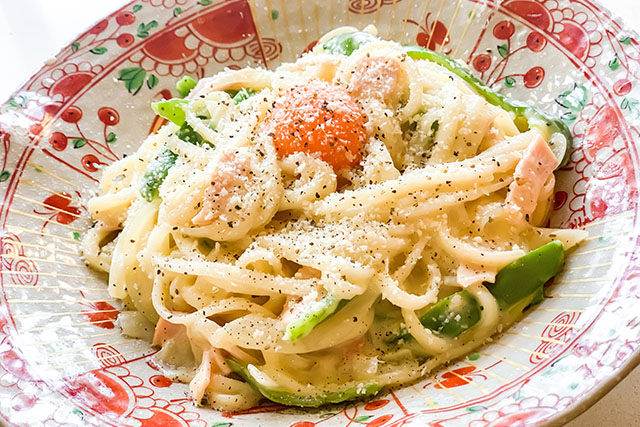 【DAIGOも台所】キャベツとベーコンのチーズうどんのレシピ(電子レンジ)山本ゆりさんの簡単料理