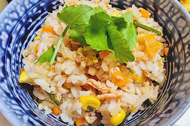【きょうの料理】三つ葉とサーモンの炊き込みご飯のレシピ 京料理人の中東久人シェフ直伝