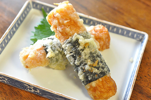【DAIGOも台所】ちくわと明太子の磯部揚げのレシピ 青じそがアクセント