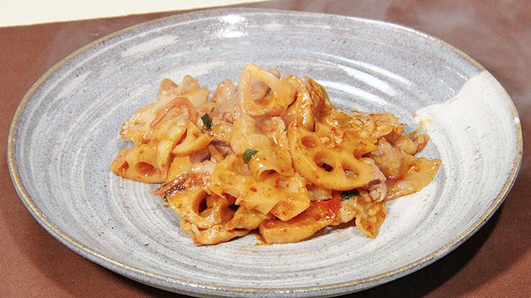【DayDay】豚肉とれんこんのキムチ炒めのレシピ 亜希のざっくりキッチン
