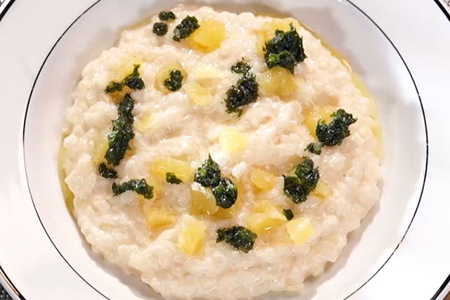 【黄金のエプロン】大葉と数の子のリゾットのレシピ 吉田能シェフおせち料理アレンジ