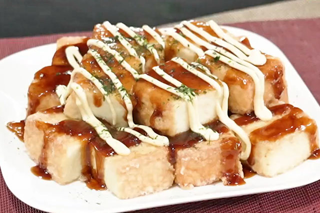 【ぽかぽか】タコなし焼きのレシピ(厚揚げたこ焼き)ギャル曽根さん節約料理