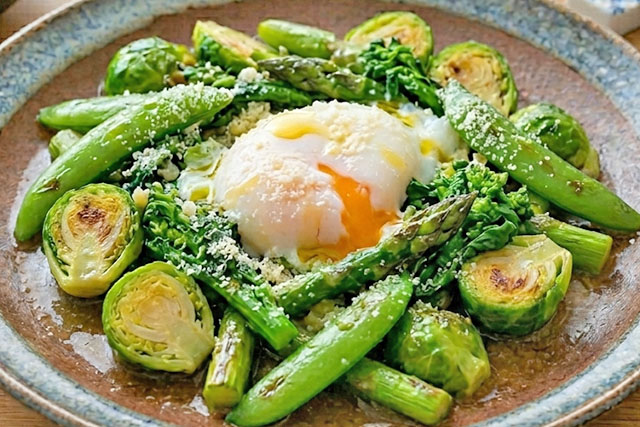 【DAIGOも台所】春野菜のエチュベのレシピ 芽キャベツと菜の花の蒸し煮