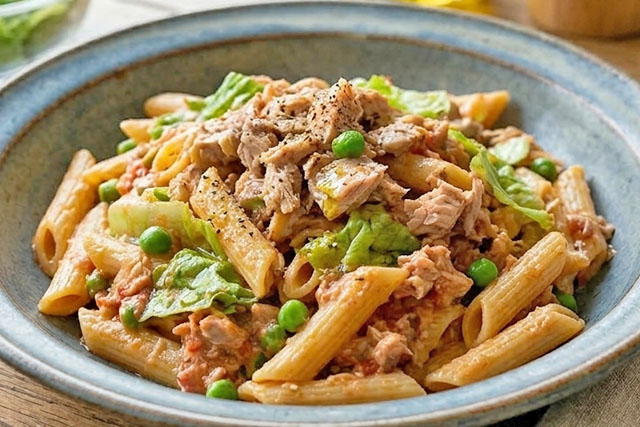 【DAIGOも台所】ツナのトマトクリームパスタのレシピ ペンネの食感がアクセント