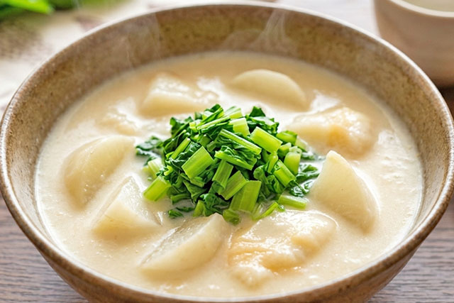 【きょうの料理】かぶと餅のポタージュ風のレシピ 高橋拓児シェフのモダン和ごはん