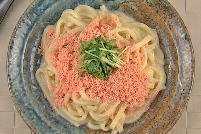 【DAIGOも台所】明太温玉うどんのレシピ 辛子明太子と温泉卵で