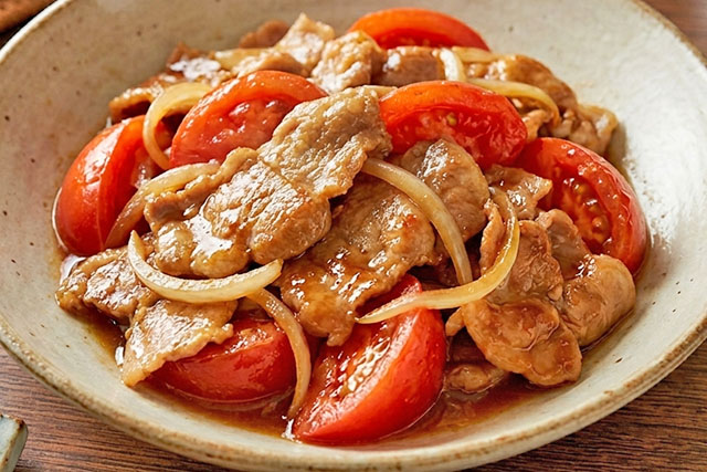 【きょうの料理】豚こま肉とトマトの照り焼き炒めのレシピ 今井亮さんこま肉料理