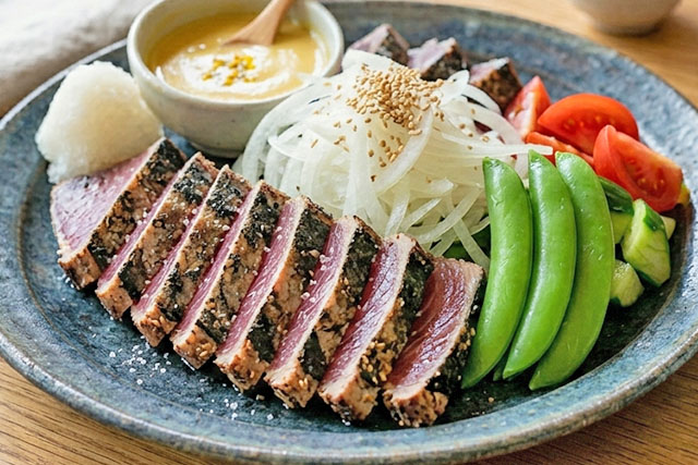 【きょうの料理】初がつおと新玉ねぎの菜合わせのレシピ 柳原尚之さん旬のかつお料理