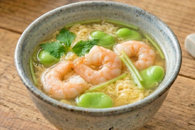 【きょうの料理】そら豆とえびの卵とじのレシピ 鈴木登紀子さん初夏の青豆レシピ
